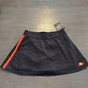 Ellesse Black and Orange Mini Athletic Tennis Skirt